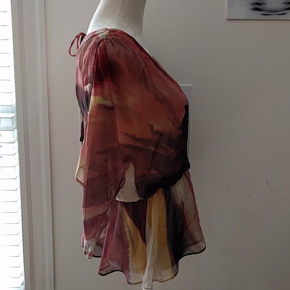 Alice + Olivia Silk Dolman Flutter Multicolor Top - Picture 2 of 5